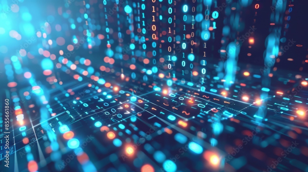 Binary code background illustration generated by ai Binary code background illustration generated by ai