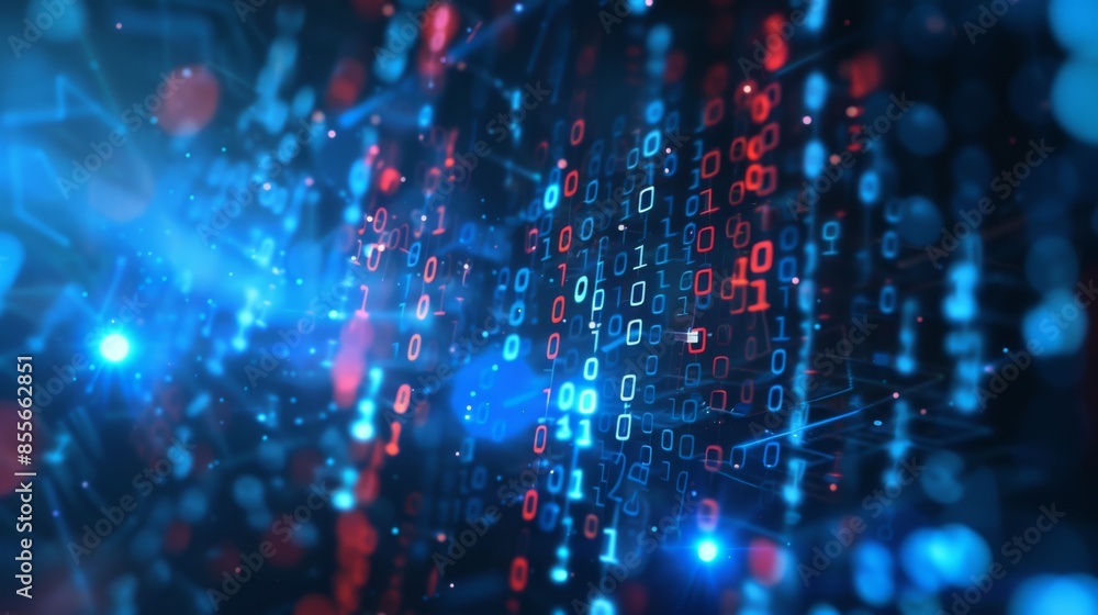 Binary code background illustration generated by ai Binary code background illustration generated by ai