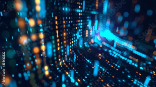 Wallpaper Mural Binary code background illustration generated by ai Torontodigital.ca