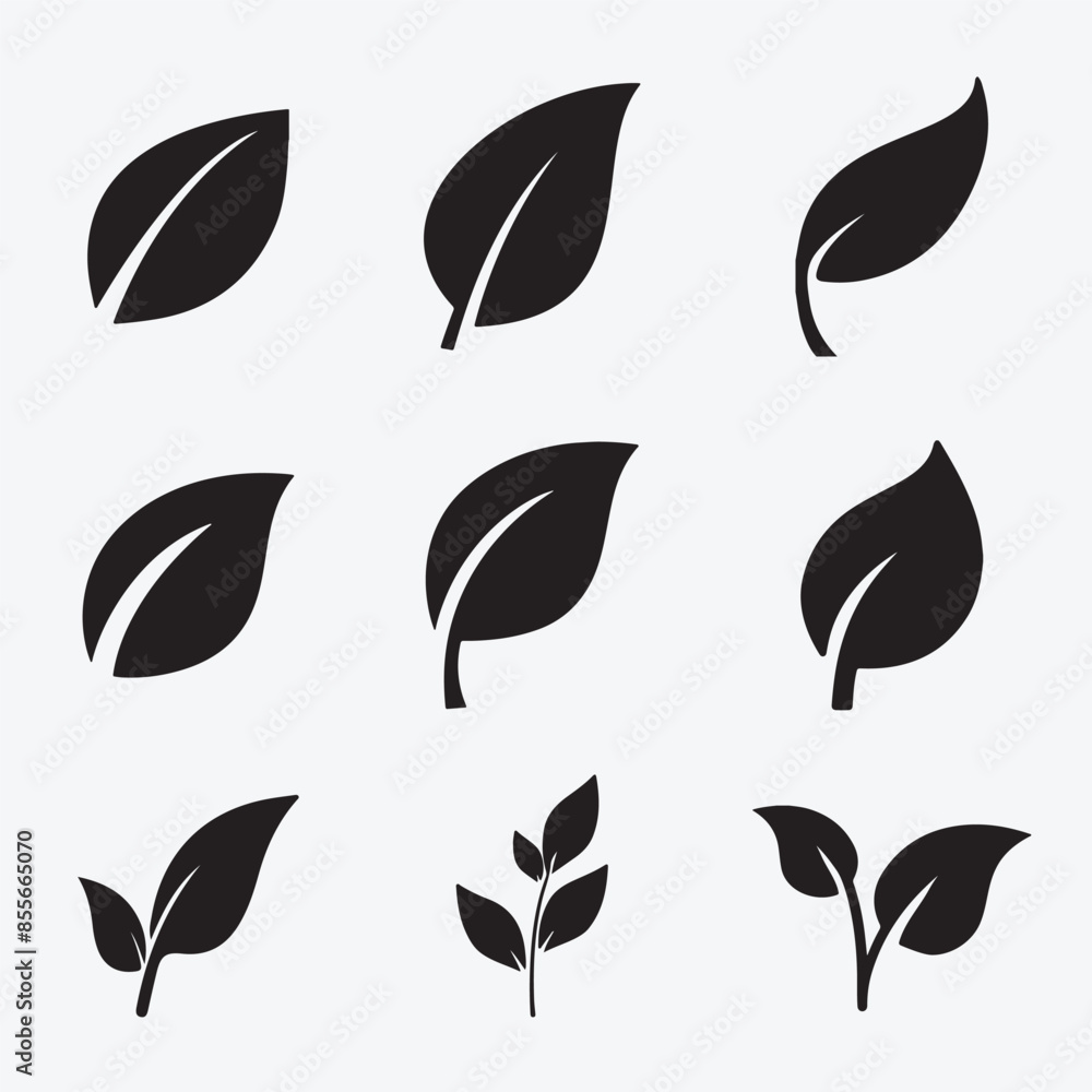 Black leaf icons set. Leaves icon on isolated background. Collection Black leaf. Elements design for natural, eco, vegan, bio labels. Black leaf icons set. Leaves icon on isolated background. Collection Black leaf. Elements design for natural, eco, vegan, bio labels.
