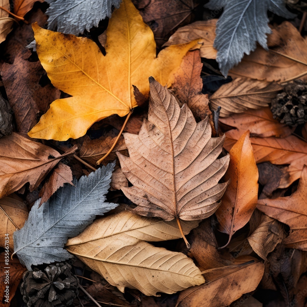 Dry autumn leaves in nature Dry autumn leaves in nature