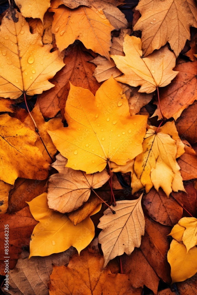 Dry autumn leaves in nature Dry autumn leaves in nature