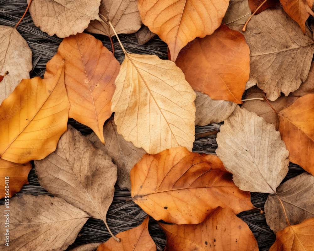 Dry autumn leaves in nature Dry autumn leaves in nature