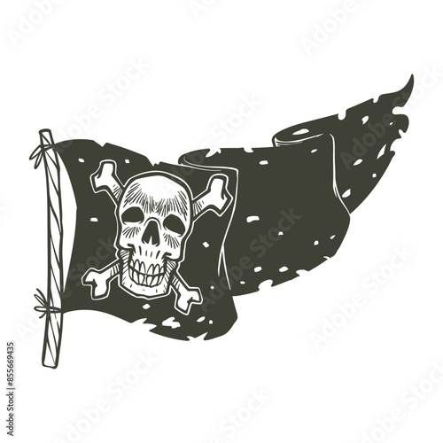 Pirates flag hand drawn doo...