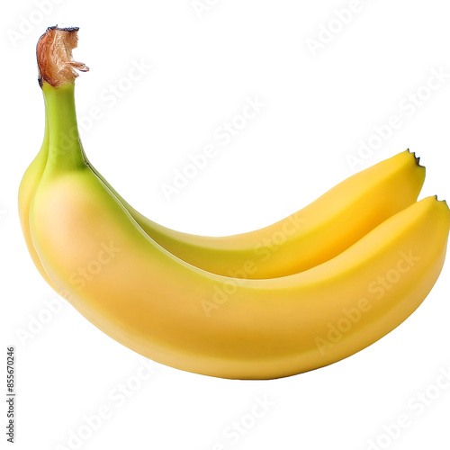 2 whole bananas on transparent background, for design elements, templates. UHD