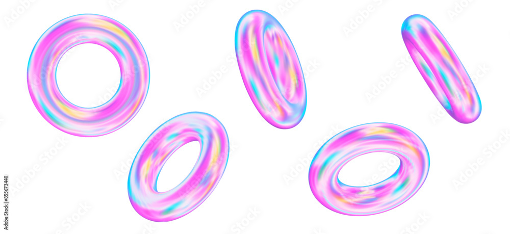 3d set of holographic geometric shape torus. Metal simple figure for your design. Stock vector illustration on isolated background.
3d set of holographic geometric shape torus. Metal simple figure for your design. Stock vector illustration on isolated background.