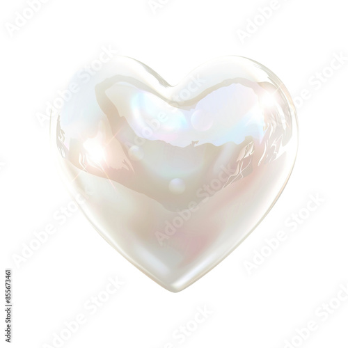 White pearl love sign isolated on transparent background remove png, Clipping Path