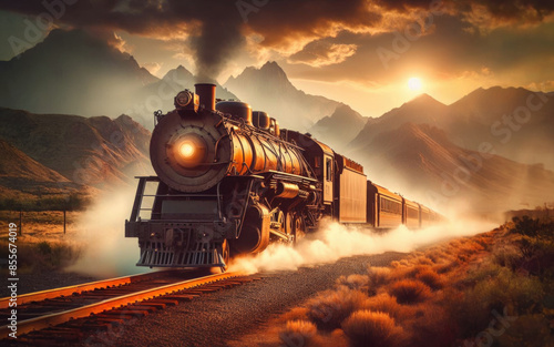 A steam locomotive in Nevada photo