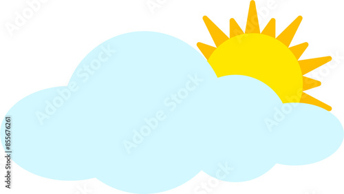 Sun and clouds vector.