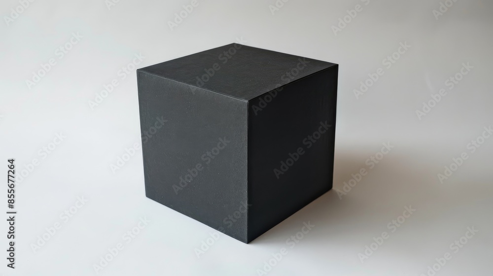 Black box made of cardboard against a white backdrop replica Black box made of cardboard against a white backdrop replica