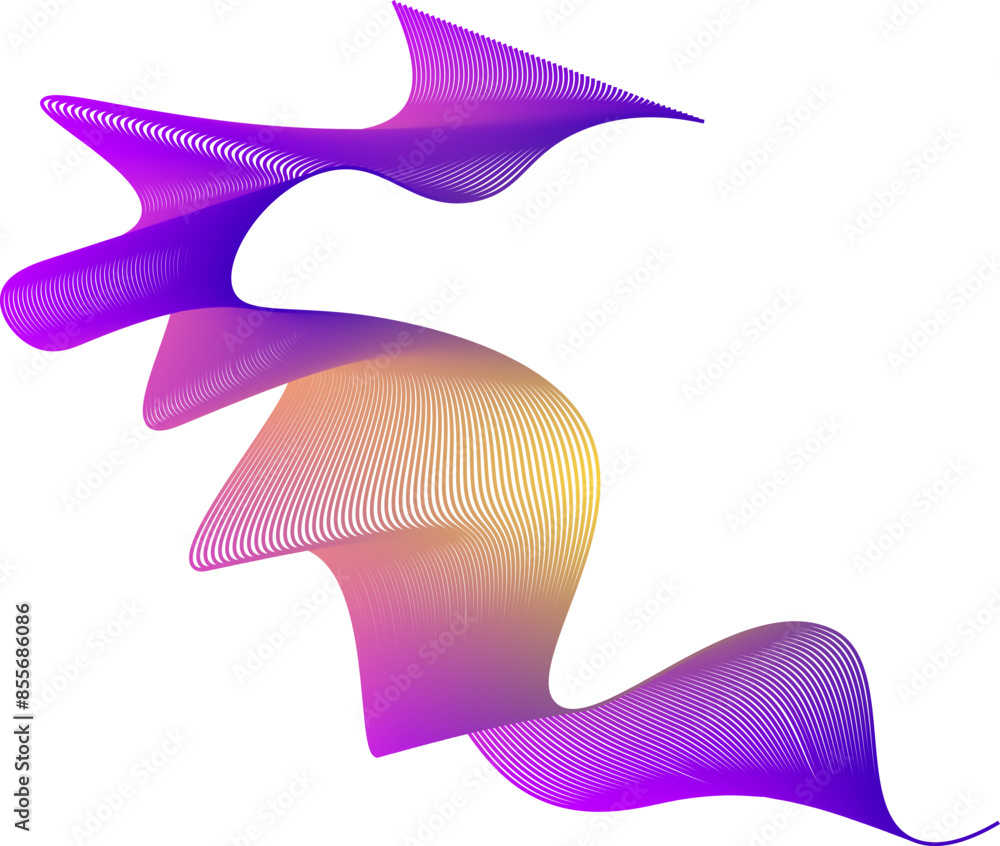 Fototapeta premium Abstract Line art, Gradient Line Illustration