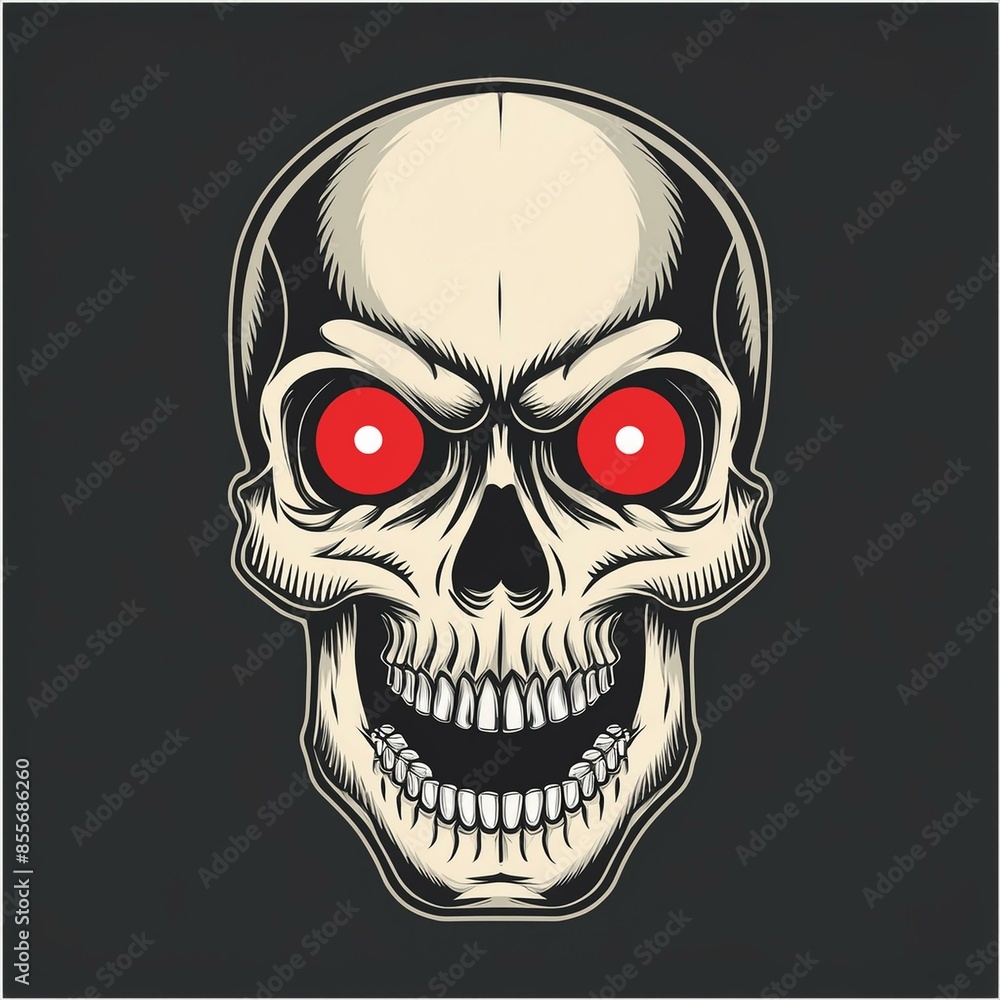 Obraz premium Skull with red eyes 