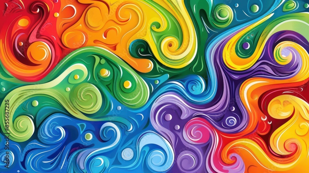 Obraz premium Abstract Swirling Rainbow Pattern