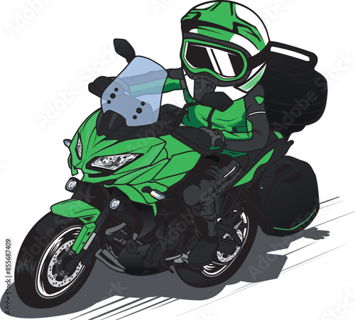 Wheelies Motorcycle Rider cartoon vector
