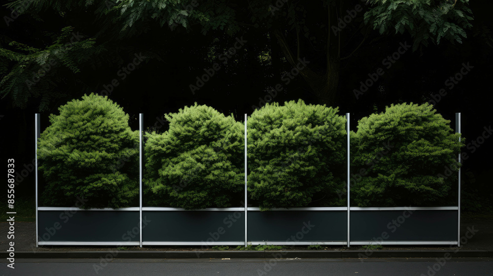 The scene with green bushes displays the lush foliage background The scene with green bushes displays the lush foliage background