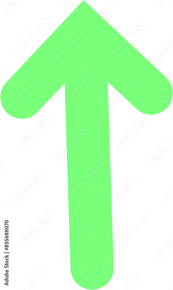 Arrow up green shape. Arrow up green shape.