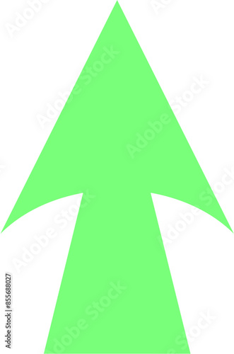 Arrow up green shape.