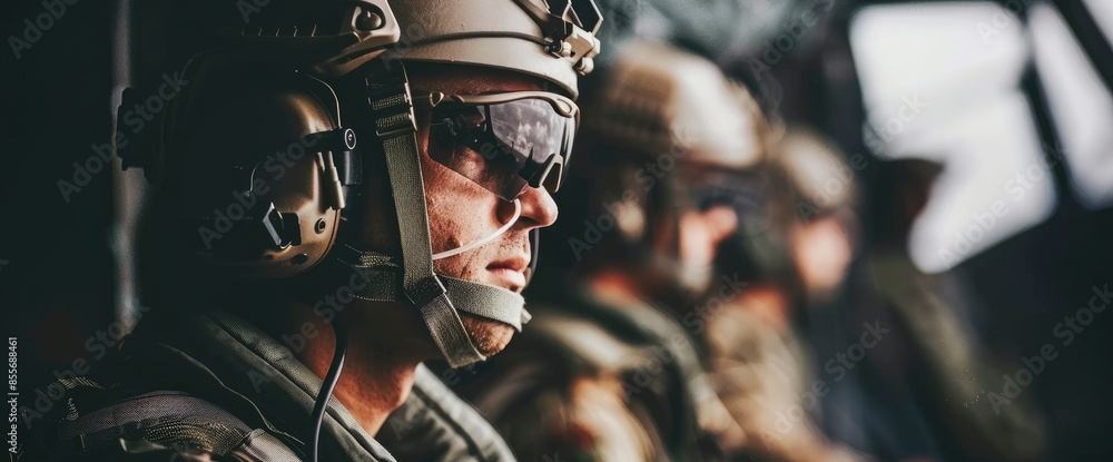Fototapeta premium A Pilot Training With International Peers In A Multinational Military Exercise, Enhancing Global Cooperation And Skills Exchange
