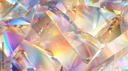 Captivating rainbow sheen enhances the vibrant crystal cluster in digital art