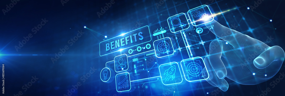 Employee benefits help to get the best human resources. Business concept. 3d illustration Employee benefits help to get the best human resources. Business concept. 3d illustration