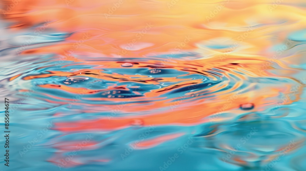 A splash of water with a splash of orange and blue A splash of water with a splash of orange and blue