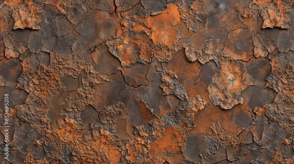 Rust and corrosion damage are evident on aged metal panel surface Rust and corrosion damage are evident on aged metal panel surface
