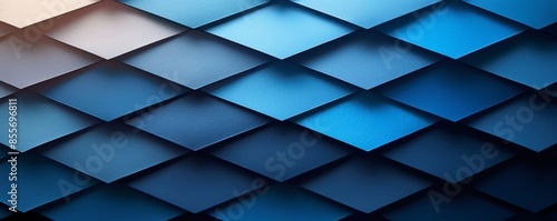 Abstract blue background with dynamic white lines creating a wave-like pattern photo