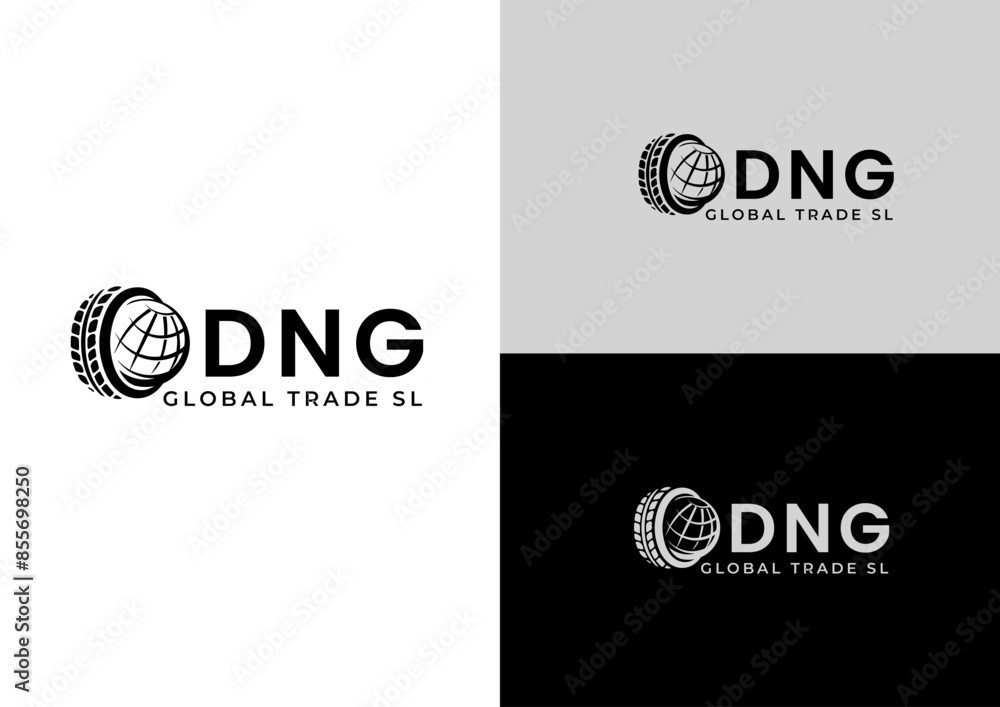 Fototapeta premium global tires logo design concept