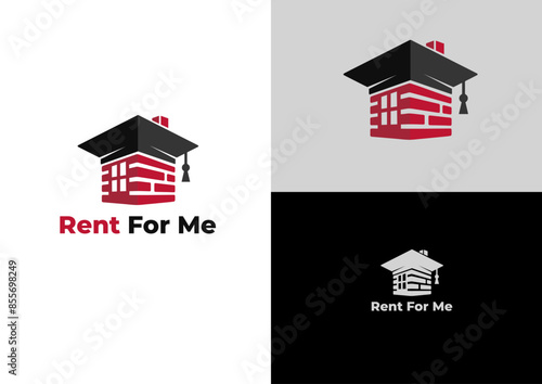 house for students logo design concept