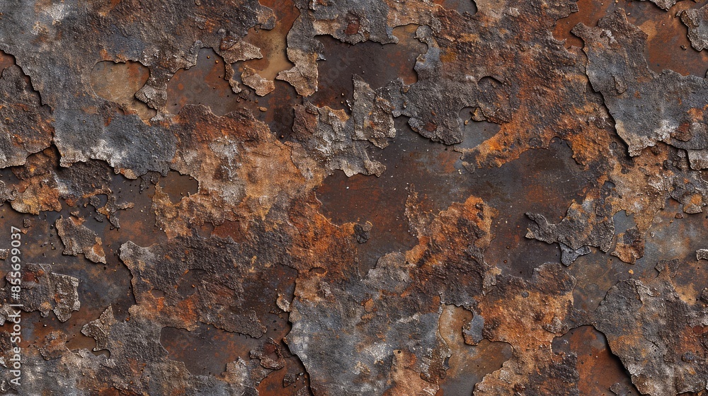 Signs of weathering are clear on the rusty metal panel, revealing its age and wear Signs of weathering are clear on the rusty metal panel, revealing its age and wear