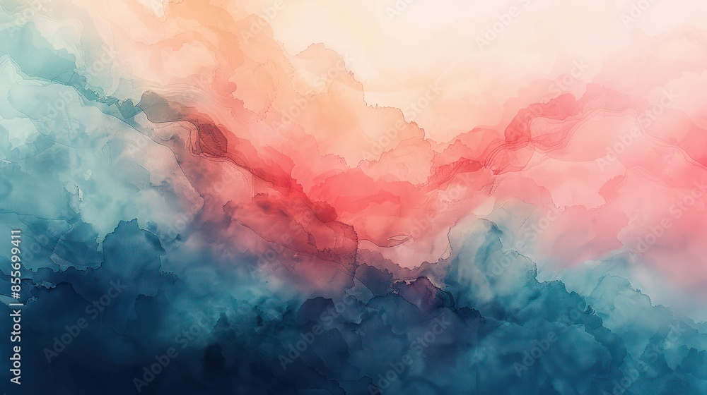 Obraz premium A painting of a sky with blue and pink colors