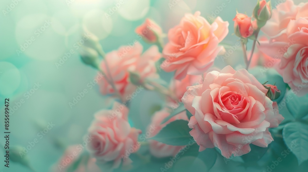 Soft focus abstract background with roses