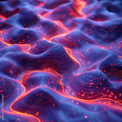 4K AI data visualization with flowing digital patterns2 photo