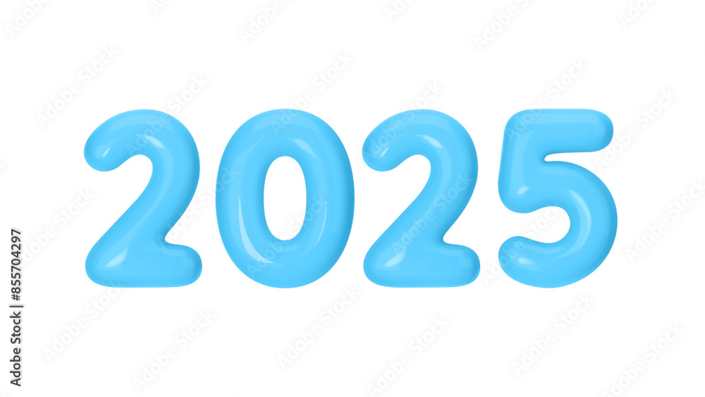 Happy New Year 2025 - 3D Render with Vibrant Blue Balloons. Vector Illustration for Sale Happy New Year 2025 - 3D Render with Vibrant Blue Balloons. Vector Illustration for Sale
