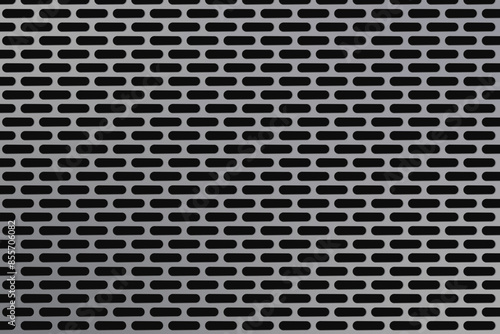 long round hole slotted perforated metal aluminum sheet floor surface checker texture seamless pattern industrial background