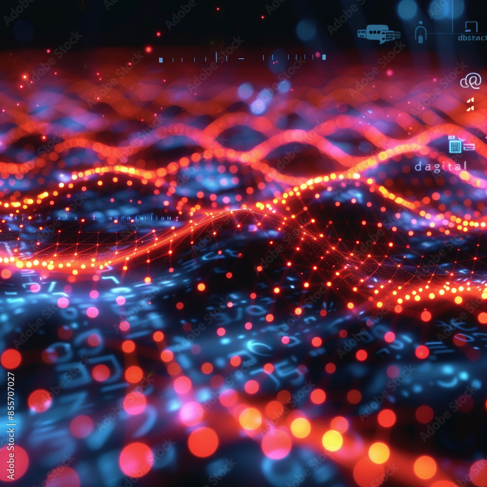 Abstract digital data flow on dark background in 4K resolution3 Abstract digital data flow on dark background in 4K resolution3