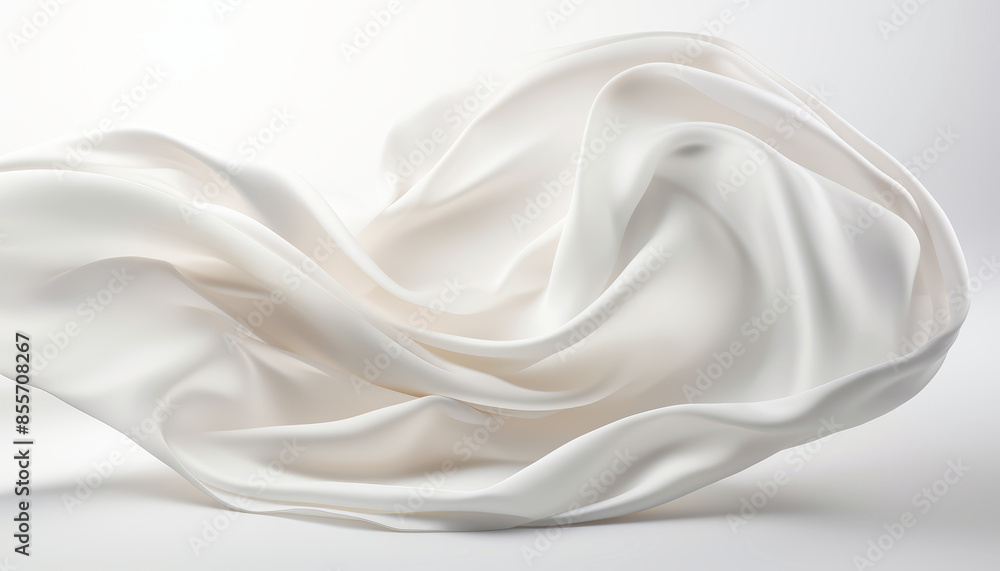 white silk or satin fabric waving white silk or satin fabric waving