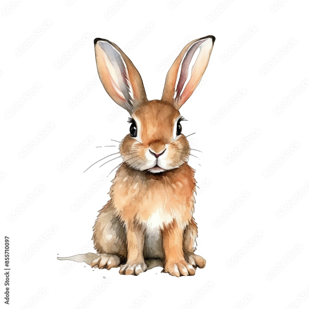 Cute rabbit watercolor illustration, animals and farm clipart Cute rabbit watercolor illustration, animals and farm clipart