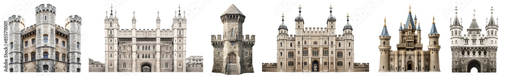 Medieval castle architecture png on transparent background Medieval castle architecture png on transparent background