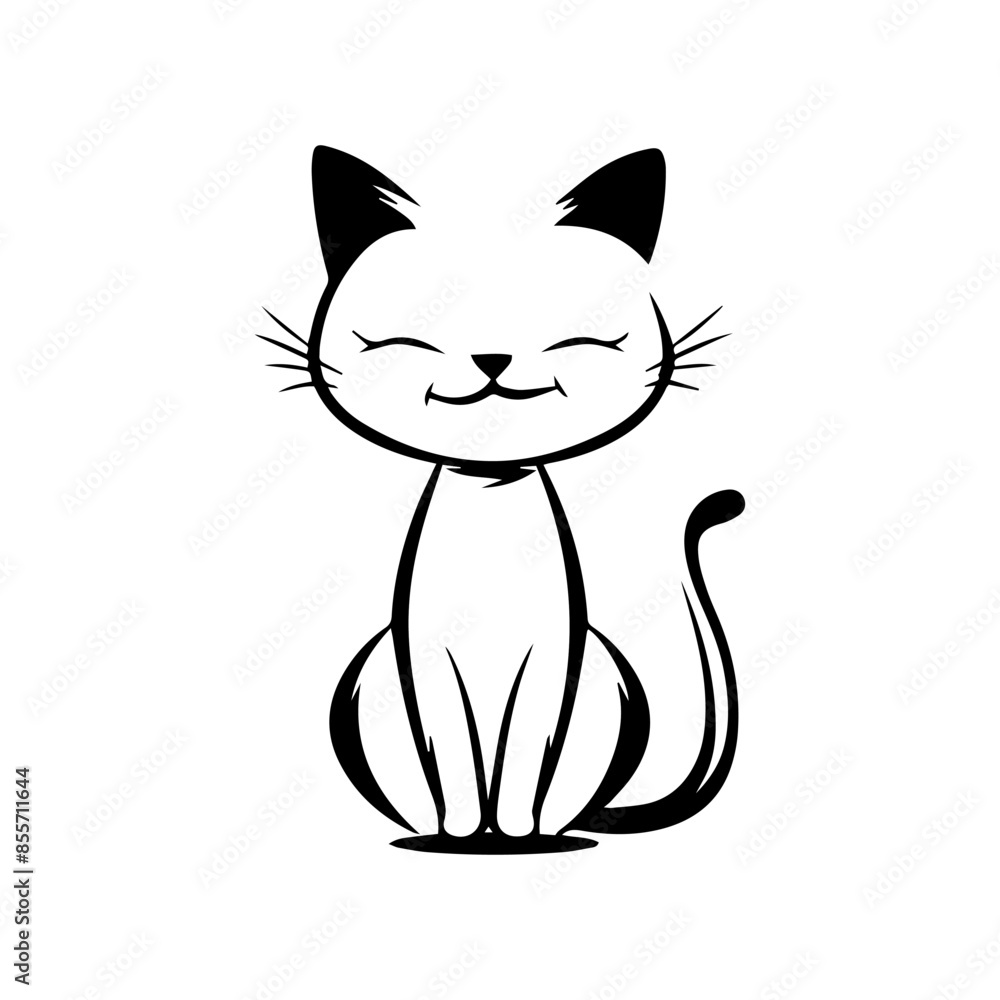 Obraz premium black and white cat