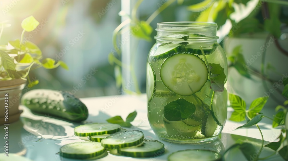 A jar of cucumber facial cleanser A jar of cucumber facial cleanser