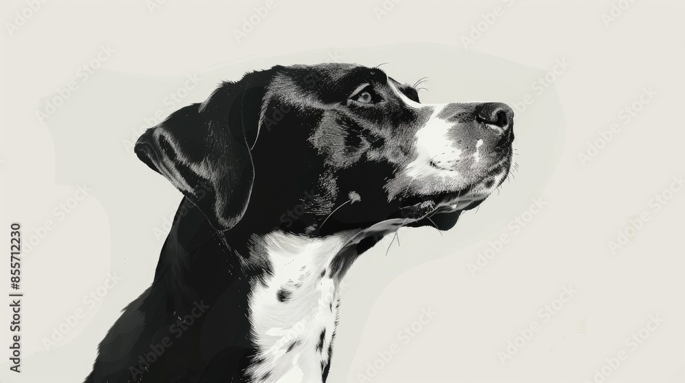 2d illustration design featuring a charming dog against a pristine white backdrop 2d illustration design featuring a charming dog against a pristine white backdrop