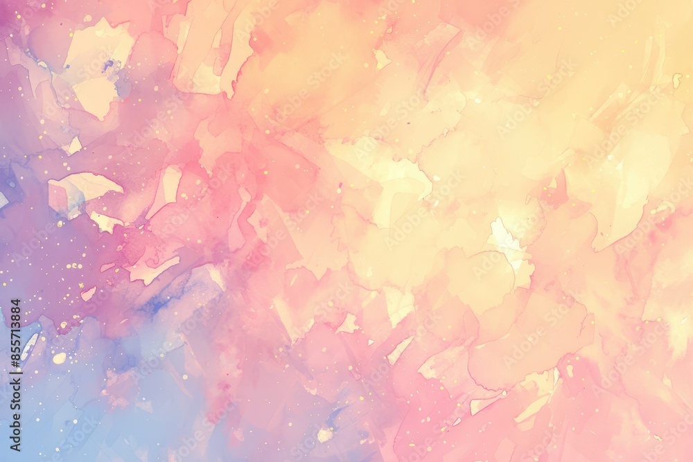 Abstract Watercolor Painting with Pink, Yellow, and Blue Hues Abstract Watercolor Painting with Pink, Yellow, and Blue Hues