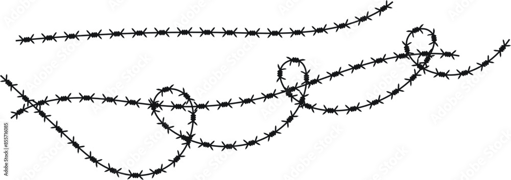 Silhouette of barbed wire, vector illustration.eps10 Silhouette of barbed wire, vector illustration.eps10