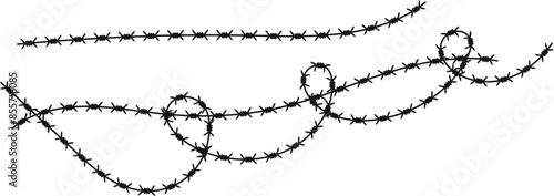Silhouette of barbed wire, vector illustration.eps10