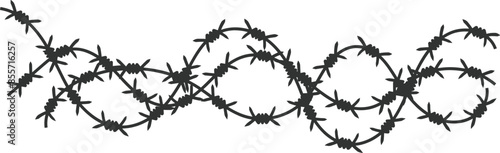 Silhouette of barbed wire, vector illustration.eps10