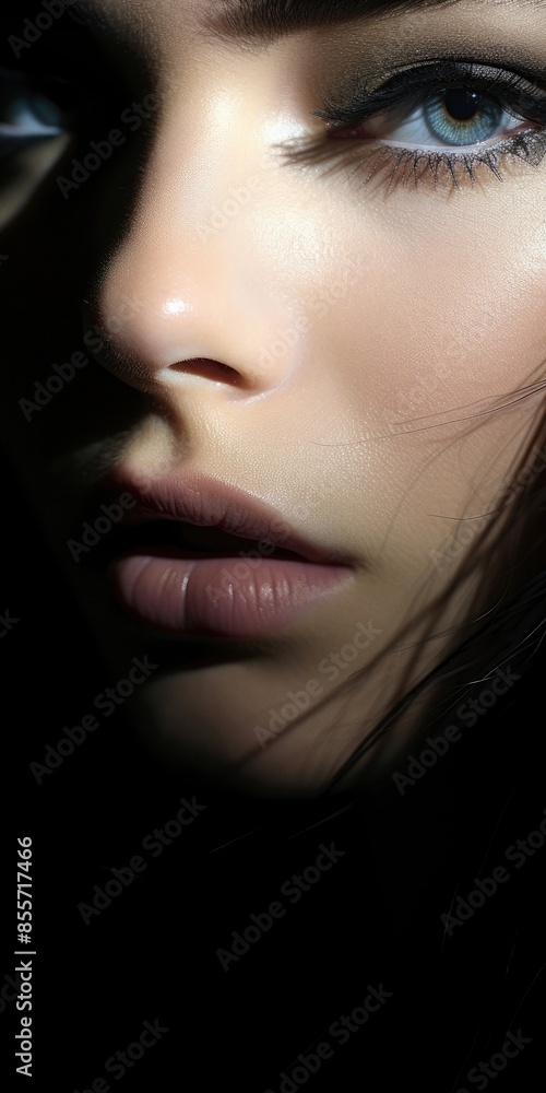 Gorgeous woman extreme close-up portrait Gorgeous woman extreme close-up portrait