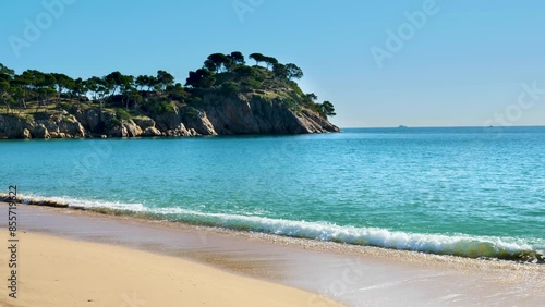 Beautiful turquoise sea and island- costa brava in Spain