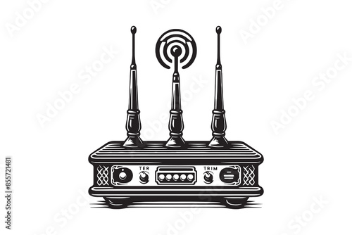 Wifi Router Icon vector silhouette Illustration artwork