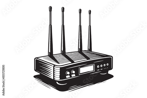 Wifi Router Icon vector silhouette Illustration artwork